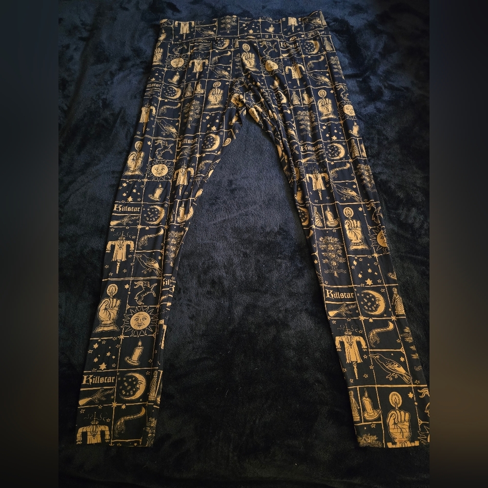 Killstar (XXL)  Black and Gold Cottagecore Graphic Leggings